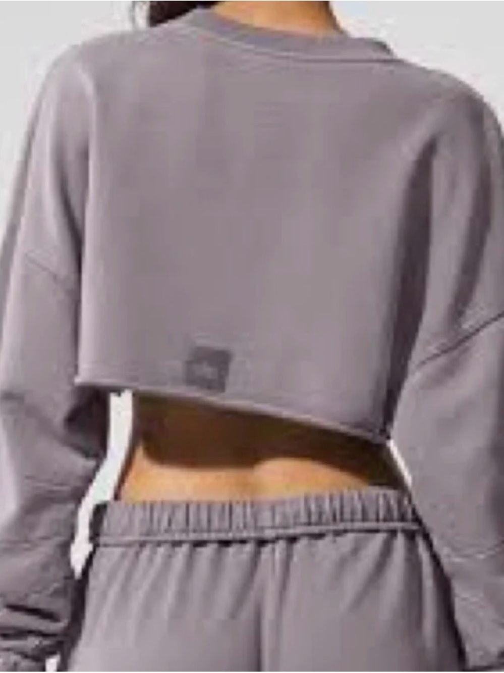 ALO Yoga Cropped Crewneck Sweatshirt in Gray